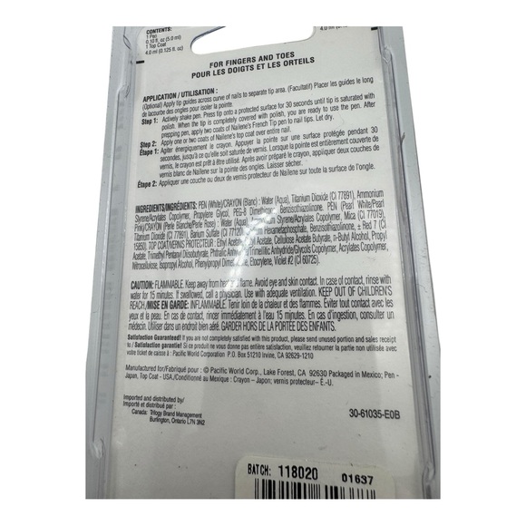 Nailene French Tip 2 Go White French Tip‎ Pen & Top Coat Set – Lot of 3 - Picture 9 of 9